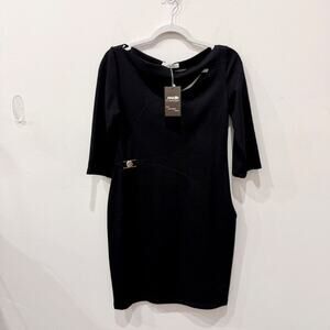 Versace Half Sleeve Jersey Cutout Bodycon Mini Dress Black Women's 46 IT / US 10